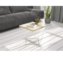 DIANA dohányzóasztal 50x50 Fehér+Sonoma