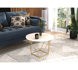 LIAM Dohányzóasztal Arany+Fehér