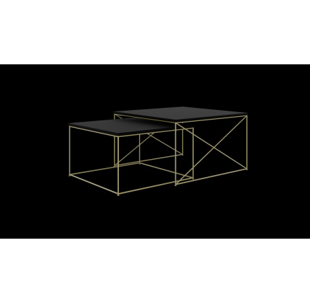 Licco 2 az 1-ben dohányzóasztal Arany+Fekete