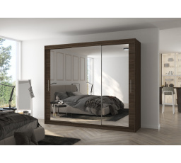 Tolóajtós szekrény tükörrel CHESTER 250 Choco+Choco