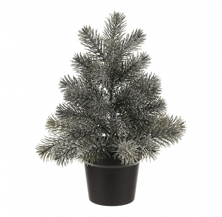 Fenyőfa cserépben - 40 cm, műfenyő, zöld, enyhén deres Fenyőfa cserépben - 40 cm, műfenyő, zöld, enyhén deres
