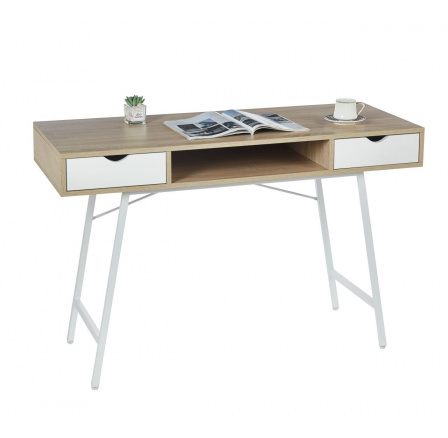 Íróasztal tölgy sonoma/fehér B18-FXJG