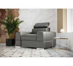 FOTEL ROYAL SKÓRA NATURALNA - Skóra szara