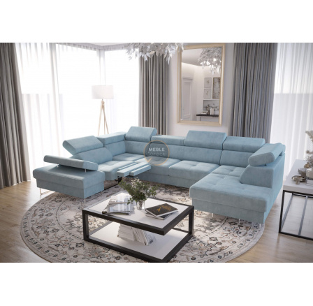 NAROŻNIK GALAXY MAX II RELAX Z FUNKCJĄ SPANIA 215x350x170 - Odcienie niebieskiego , lewa NAROŻNIK GALAXY MAX II RELAX Z FUNKCJĄ SPANIA 215x350x170 - Odcienie niebieskiego , lewa