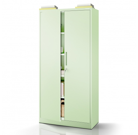 Pasztellzöld irodai fém iratszekrény: Fresh Style JAN H 900 x 1950 x 400 mm