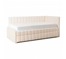 Łóżko 120x200 VILLEMO Kremowe Boucle