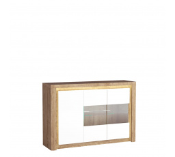 LIVINIO L3 vitrin Ribbeck / Fehér fényes