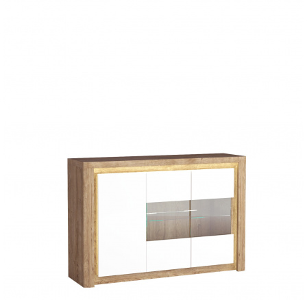 LIVINIO L3 vitrin Ribbeck / Fehér fényes