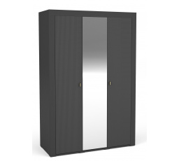 MOSSA MO2 ruhásszekrény, Whisky Tölgy/Fekete matt