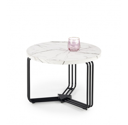 ANTICA M konferencia asztal, fehér márvány hatás/fekete