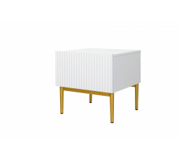 Sada nočních stolků Nicole, bílý mat / zlaté nohy