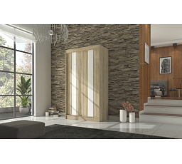 KAREN 120 gardróbszekrény, Sonoma/Fehér Lacobel