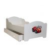 Łóżko z materacem i szufladą AMADIS CAR ZIGZAG 140x70 White