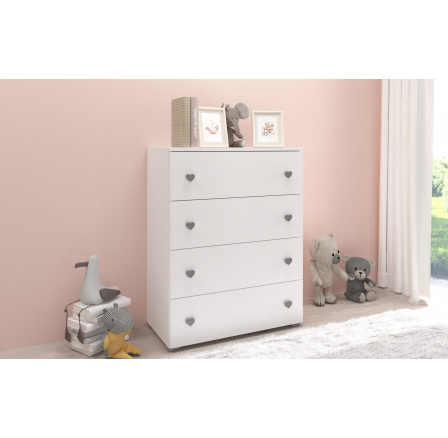 ELZA komód Fehér+Szürke