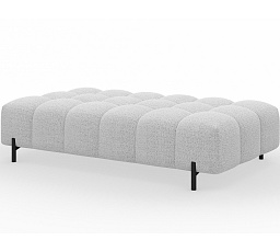 Ferivo steppelt puff lábakon, fehér bouclé Royal 01 137x37