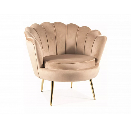 CAMELLIA 1 VELVET Fotel, Bézs Bluvel 28/Arany
