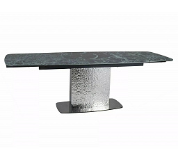 MONCLER CERAMIC étkezőasztal, Verde Alpi/Rozsdamentes acél