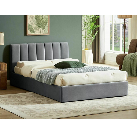Ágy tárolóval MONTREAL Velvet, 120x200 cm, szürke Aksamit 192