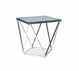 SILVER B konferencia asztal, füstüveg/ezüst