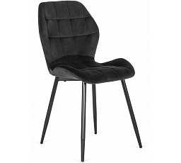 Krzesło LUCKY Czarne Welurowe