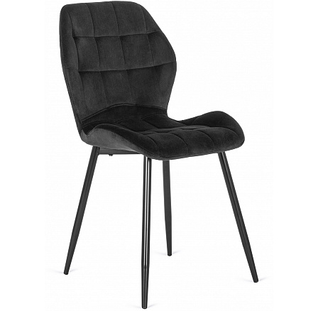 Krzesło LUCKY Czarne Welurowe
