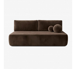 Sofa Rozkładana ARVETO Brązowa Welurowa