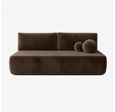 Sofa Rozkładana ARVETO Brązowa Welurowa Sofa Rozkładana ARVETO Brązowa Welurowa