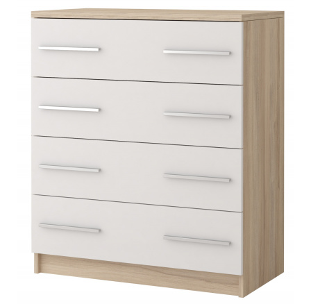OMEGA III - 02 komód, Sonoma Tölgy/Fehér