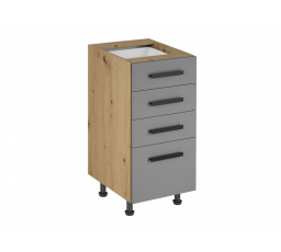 Langen D40S4 alsó konyhaszekrény, bézs/ tölgy artisan