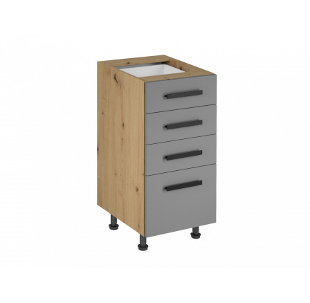 Langen D40S4 alsó konyhaszekrény, bézs/ tölgy artisan