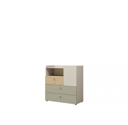 Komoda Yuva R10 béžová/dub/eukalyptus