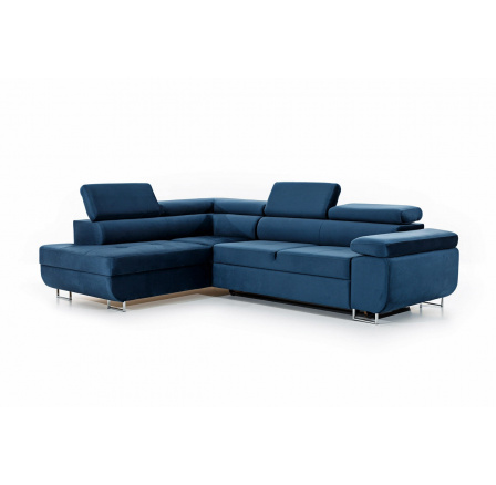 Rohová sedačka s funkcí spaní Annabelle levá - tmavě modrá Monolith 77