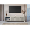 Szafka RTV Vesper 3D 187 cm - kaszmir / czarne uchwyty / nogi kule