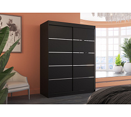 Tolóajtós szekrény LUFT 150 Fekete+Fekete