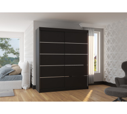 Tolóajtós szekrény SPECTRA 180 Fekete+Fekete