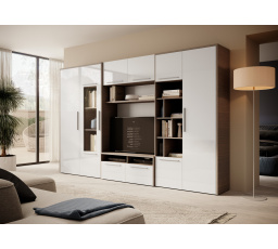 MARION nappali fal White Shine+Mont Blanc Dark