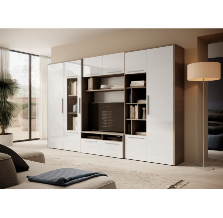 MARION nappali fal White Shine+Mont Blanc Dark