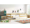 Łóżko pojedyncze dla dzieci Hugo, w kolorze sosnowym, z materacem 80 x 160