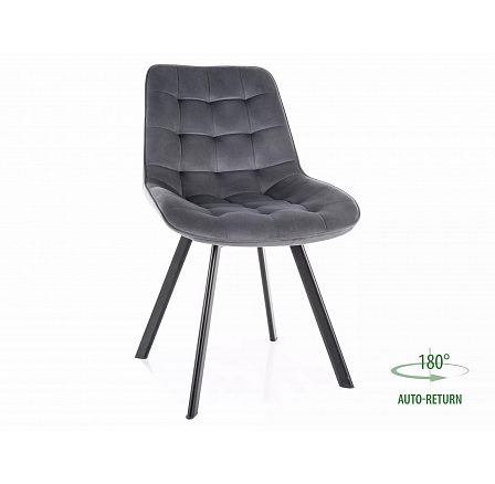 MONTI VELVET forgó étkezőszék, Szürke Bluvel 14/Fekete