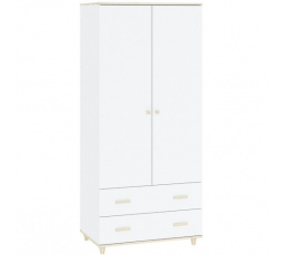 GOODY 2D2S ruhásszekrény, Fehér/Akác