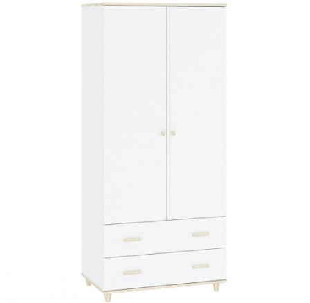 GOODY 2D2S ruhásszekrény, Fehér/Akác