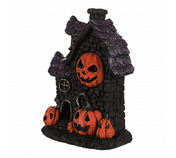 Magnézium házikó - Halloween, LED világítás, fekete tökökkel