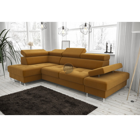 NAROŻNIK GALAXY MINI 170x280 - Odcienie żółtego , lewa