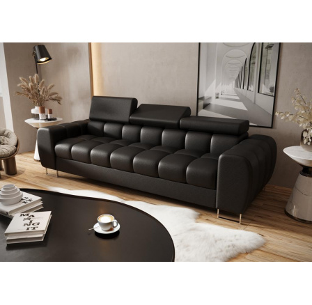 SOFA ASPEN III 265 CM SKÓRA NATURALNA - Skóra czarna
