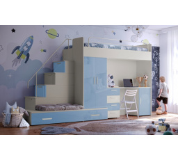 Vyvýšená postel PARADISE 5, Kašmír Modrá lesk