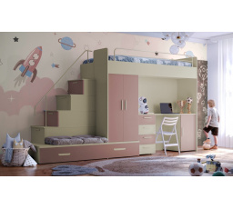 Vyvýšená postel PARADISE 5, Kašmír Růžová mat