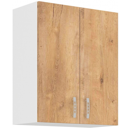 Horní skřínka SARA - 60 G-72 2F, Bílá / Dub Lefkas