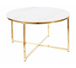 SALMA konferencia asztal, fehér márványhatás/arany