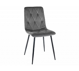 Étkezőszék TOM VELVET, szürke Bluvel 14/fekete matt