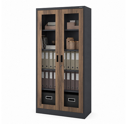 AMELIA ECO szekrény: ANTRACIT RAL7016 + FA DEKOR H1850*W900*D400